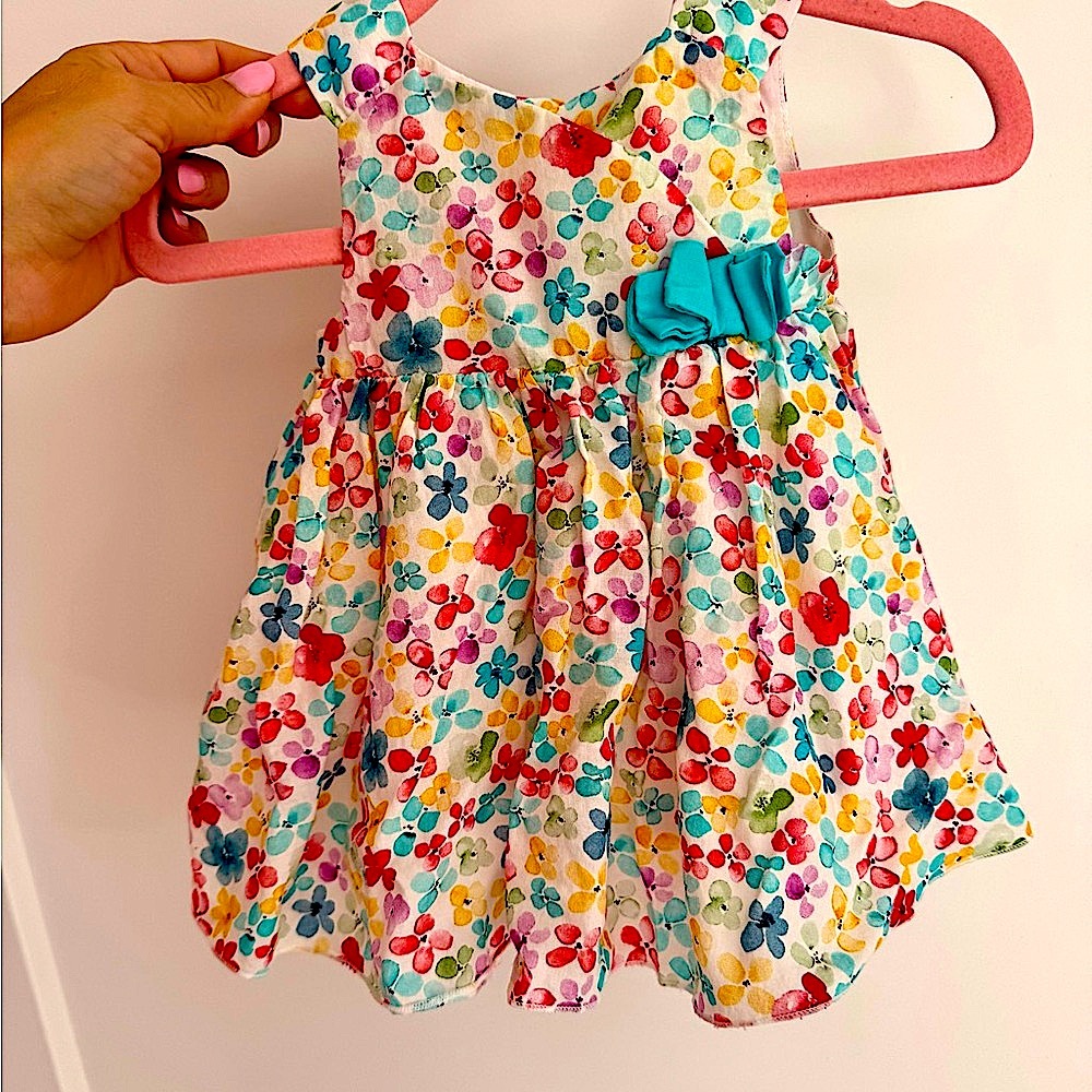 Mayoral Floral Baby Dress with Bow